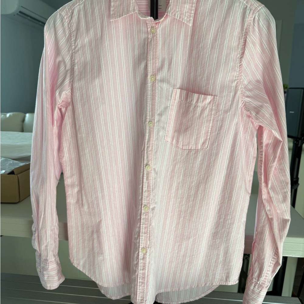 GAP Women’s Light Pink Striped Button Down Shirt